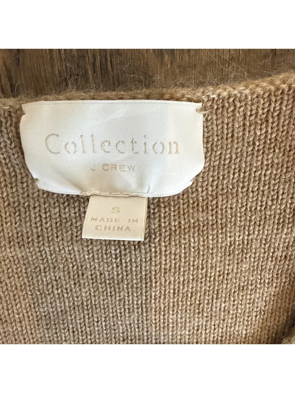 J crew Collection Beige Wool Alpaca Blend Double-Breasted Sweater Jacket Small